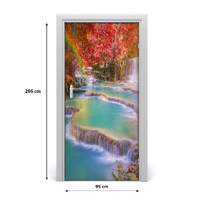 Adesivo per porta Cascata in autunno