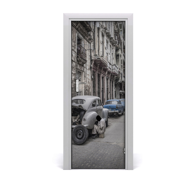 Poster adesivo per porta L'Avana