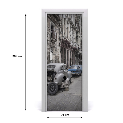 Poster adesivo per porta L'Avana