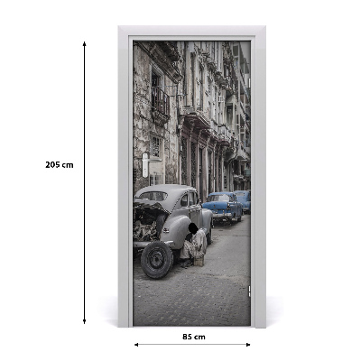 Poster adesivo per porta L'Avana