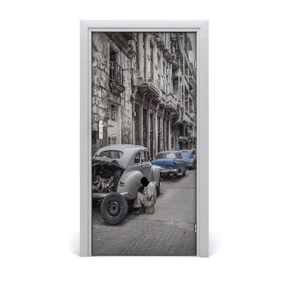 Poster adesivo per porta L'Avana