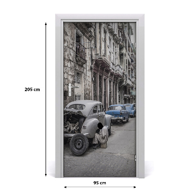 Poster adesivo per porta L'Avana