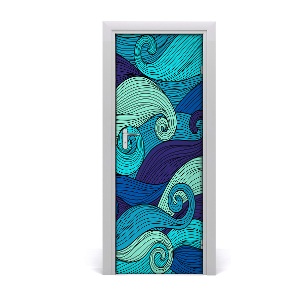 Adesivo per porta interna Onde astratte