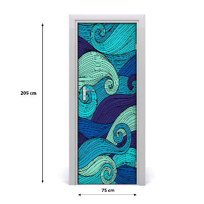 Adesivo per porta interna Onde astratte