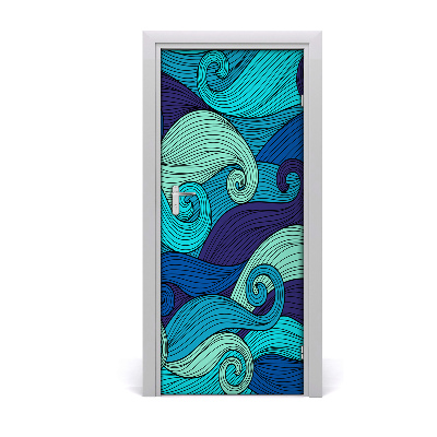 Adesivo per porta interna Onde astratte