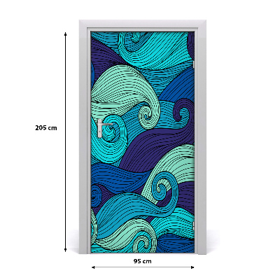 Adesivo per porta interna Onde astratte