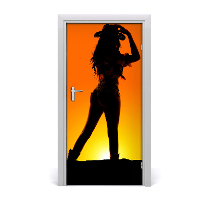 Sticker porta Silhouette da cowboy