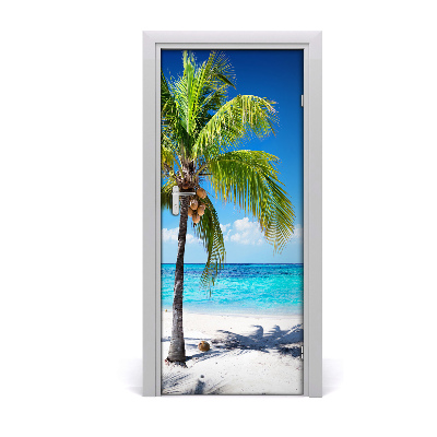 Adesivo per porta Spiaggia tropicale