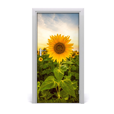 Adesivo per porta Campo di girasole