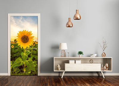 Adesivo per porta Campo di girasole