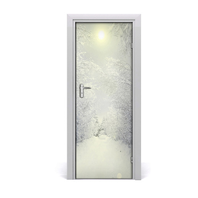 Adesivo per porta interna Foresta in inverno