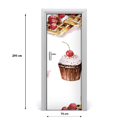 Adesivo per porta Muffin e waffle