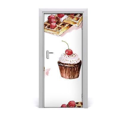 Adesivo per porta Muffin e waffle