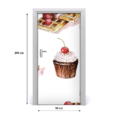 Adesivo per porta Muffin e waffle