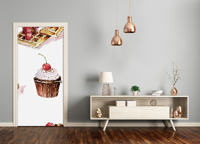 Adesivo per porta Muffin e waffle