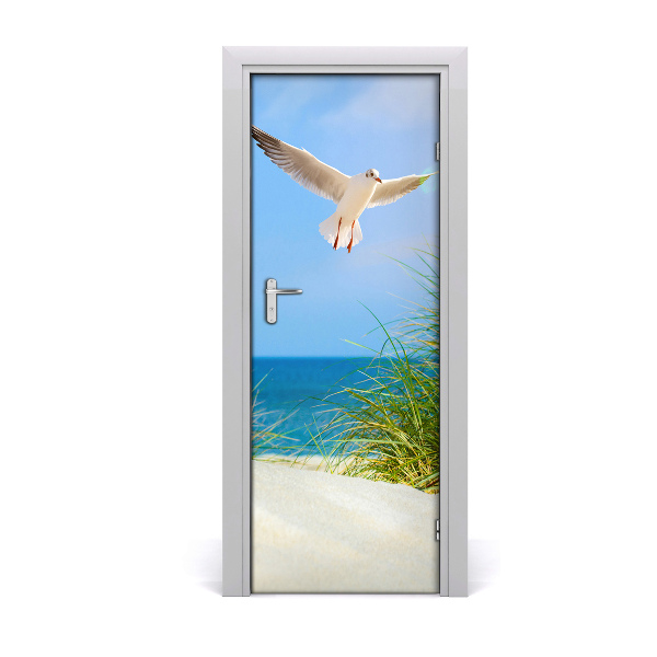 Adesivo per porta Gabbiano sopra le dune