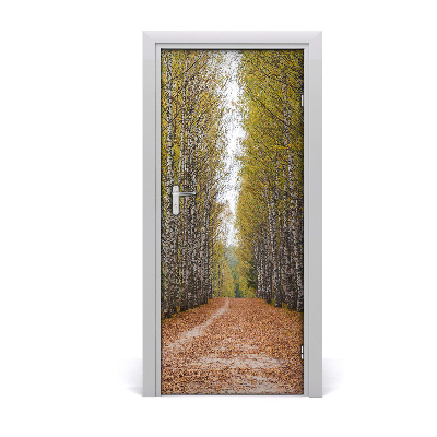 Adesivo per porta interna Foresta di betulla