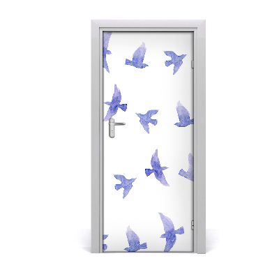 Adesivo per porta Rondini blu
