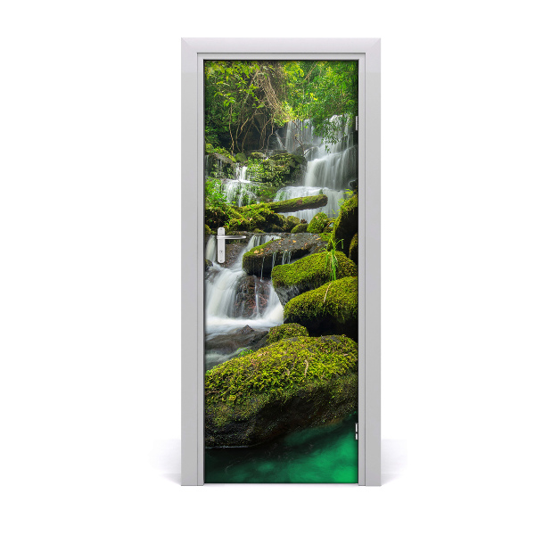 Adesivo per porta interna Cascata nella giungla