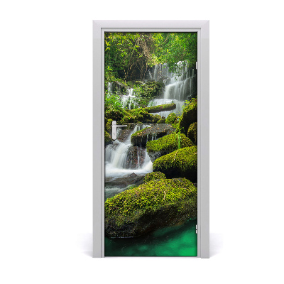 Adesivo per porta interna Cascata nella giungla