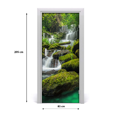 Adesivo per porta interna Cascata nella giungla