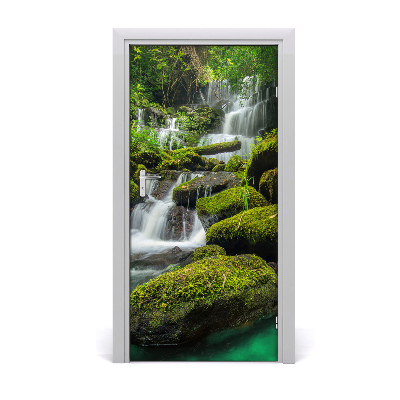 Adesivo per porta interna Cascata nella giungla