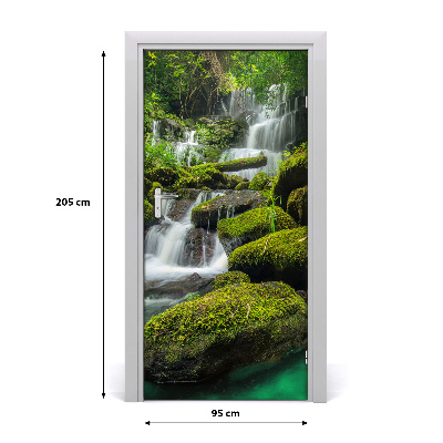 Adesivo per porta interna Cascata nella giungla