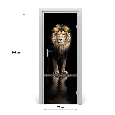 Adesivo per porta Ritratto di un leone
