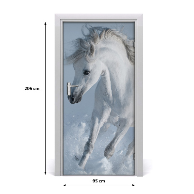 Adesivo per porta Cavallo bianco