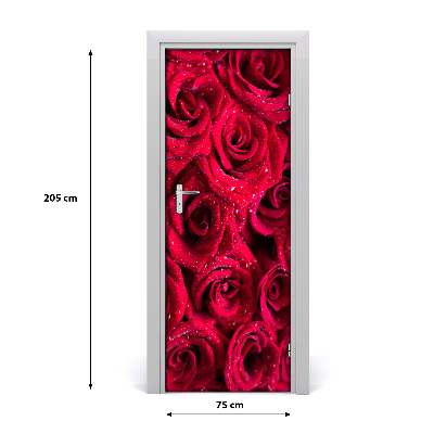Adesivo per porta interna Rose rosse