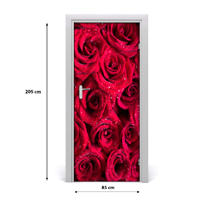 Adesivo per porta interna Rose rosse