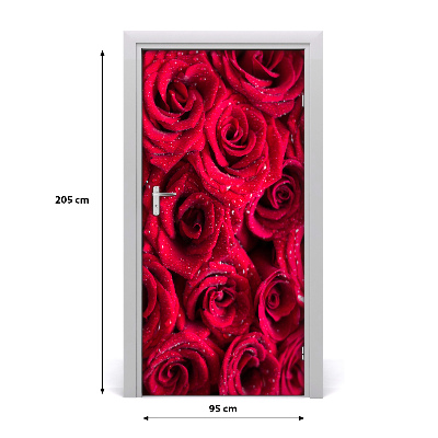 Adesivo per porta interna Rose rosse