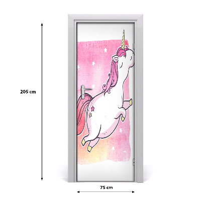 Adesivo per porta Unicorno rosa