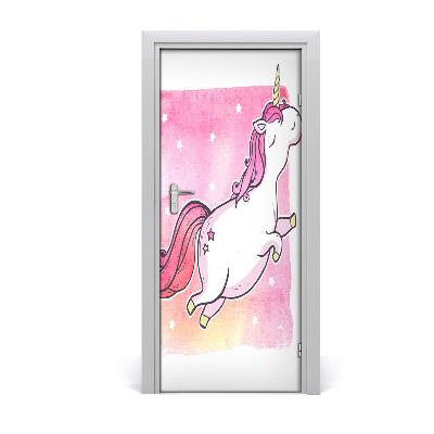 Adesivo per porta Unicorno rosa