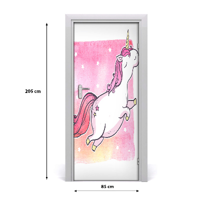 Adesivo per porta Unicorno rosa