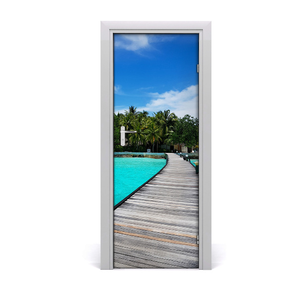 Adesivo per porta Vista tropicale