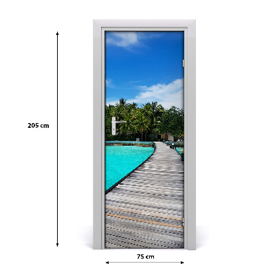 Adesivo per porta Vista tropicale