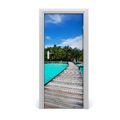 Adesivo per porta Vista tropicale