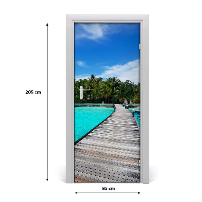 Adesivo per porta Vista tropicale