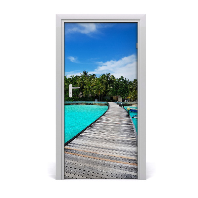 Adesivo per porta Vista tropicale