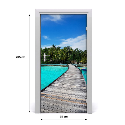 Adesivo per porta Vista tropicale