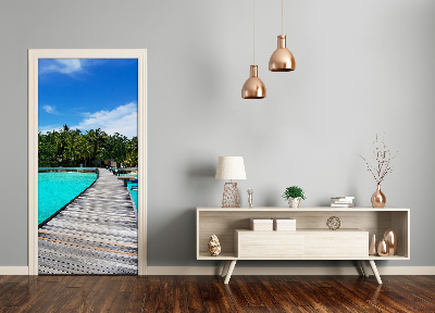 Adesivo per porta Vista tropicale