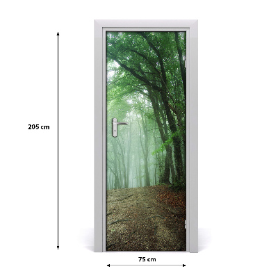 Poster adesivo per porta Nebbia nella foresta