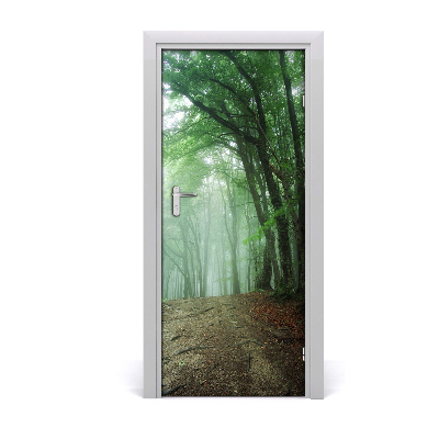 Poster adesivo per porta Nebbia nella foresta