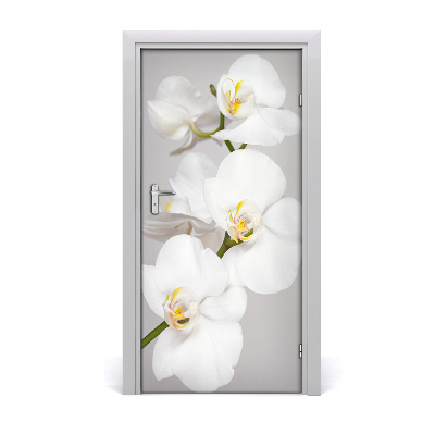 Adesivo per porta interna Orchidea bianca