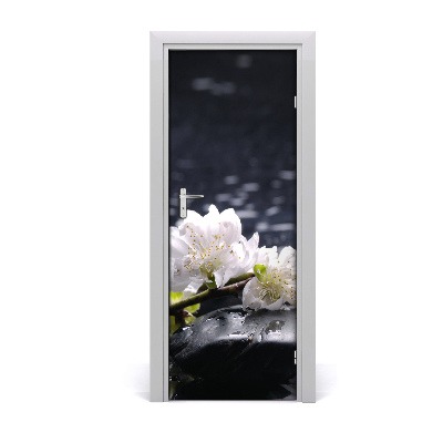 Adesivo per porta interna Pietre di fiori