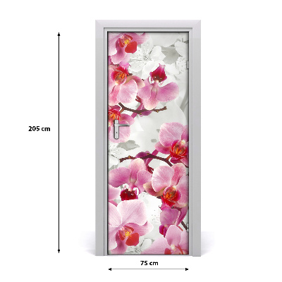 Poster adesivo per porta Orchidea rosa