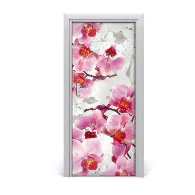 Poster adesivo per porta Orchidea rosa