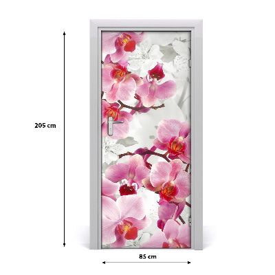 Poster adesivo per porta Orchidea rosa