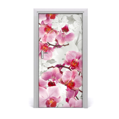 Poster adesivo per porta Orchidea rosa